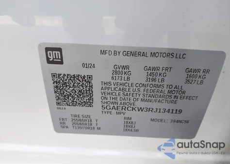 2024 Buick Enclave Premium Fwd from USA, damaged, VIN 5GAERCKW3RJ134119